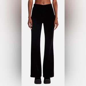 Steve Madden Classic Black Velvet Wide Leg Pants